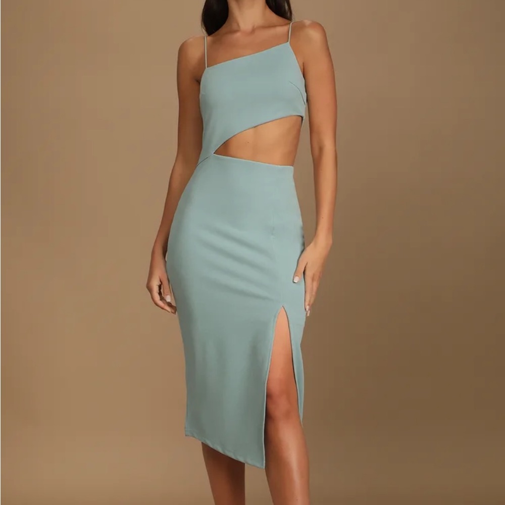 Lulus Asymmetrical Cutout Midi Dress